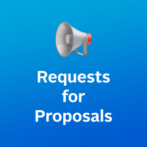 Loudspeaker emoji with text that reads "Requests for Proposals"